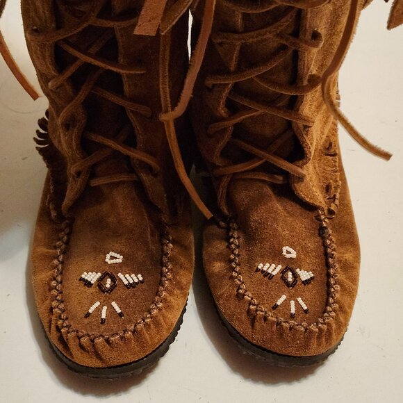 Laurentian Chief Tall Moccasin Boots Women's Size 8 Mukluks - Picture 2 of 10
